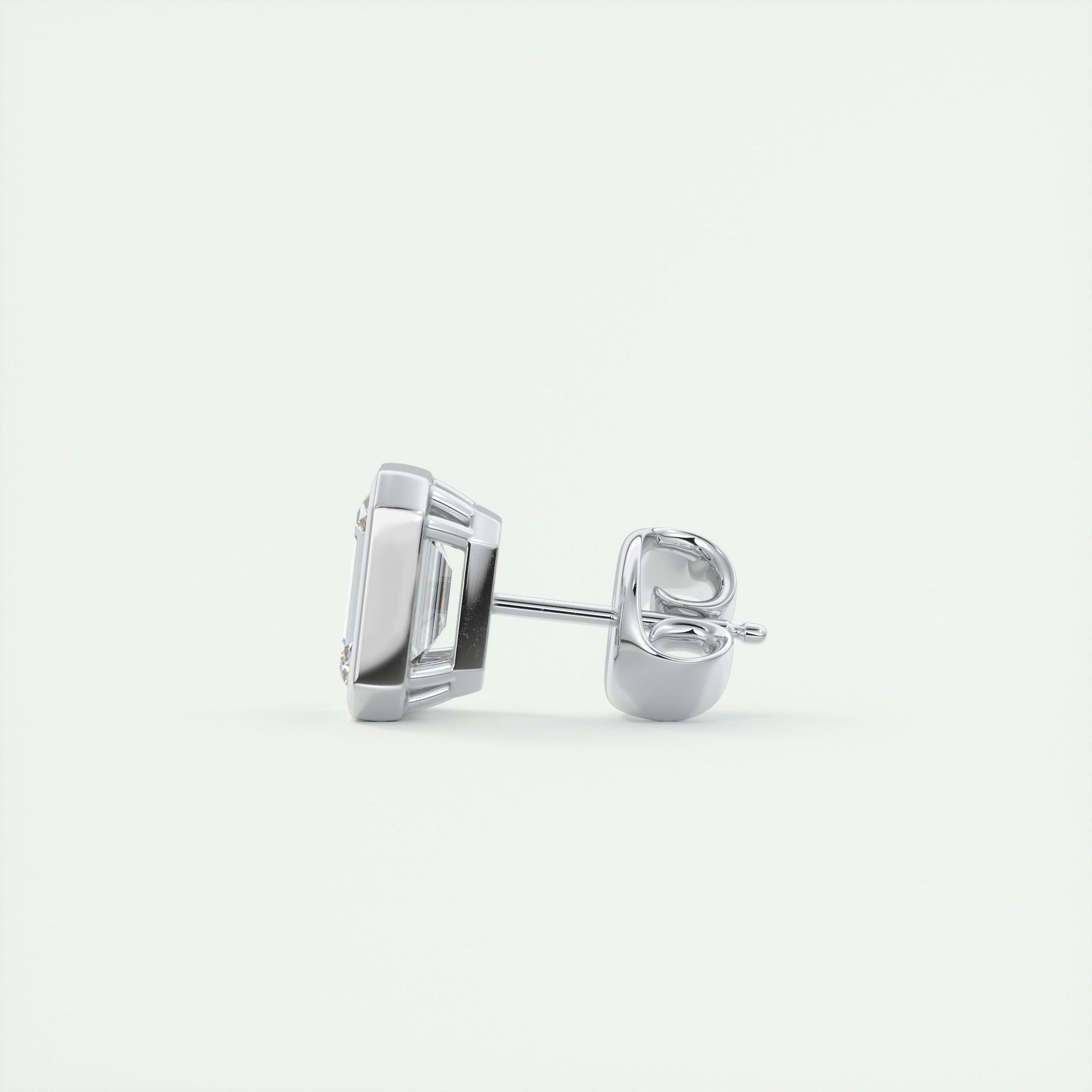 Radiant 1.0 TCW Emerald-Cut Lab Grown Diamond Stud Earrings 4