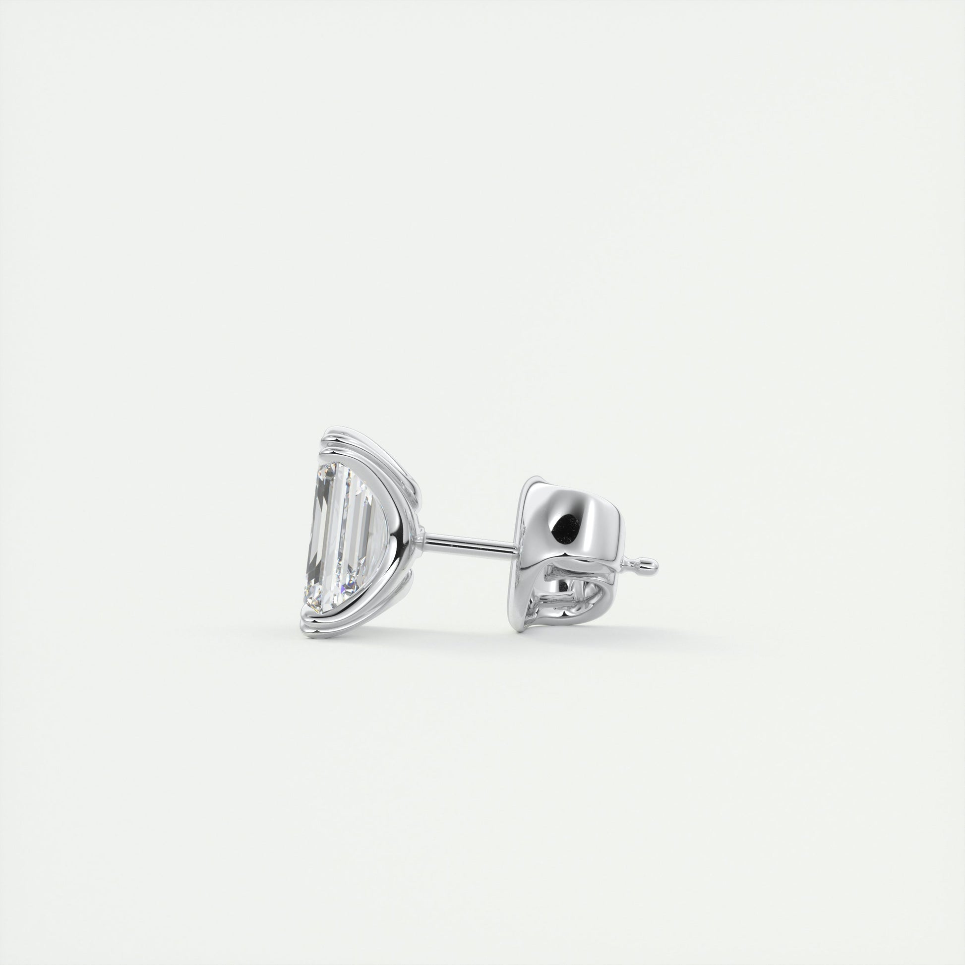 1.0 TCW Emerald Cut Lab Grown Diamond Solitaire Stud Earrings 4