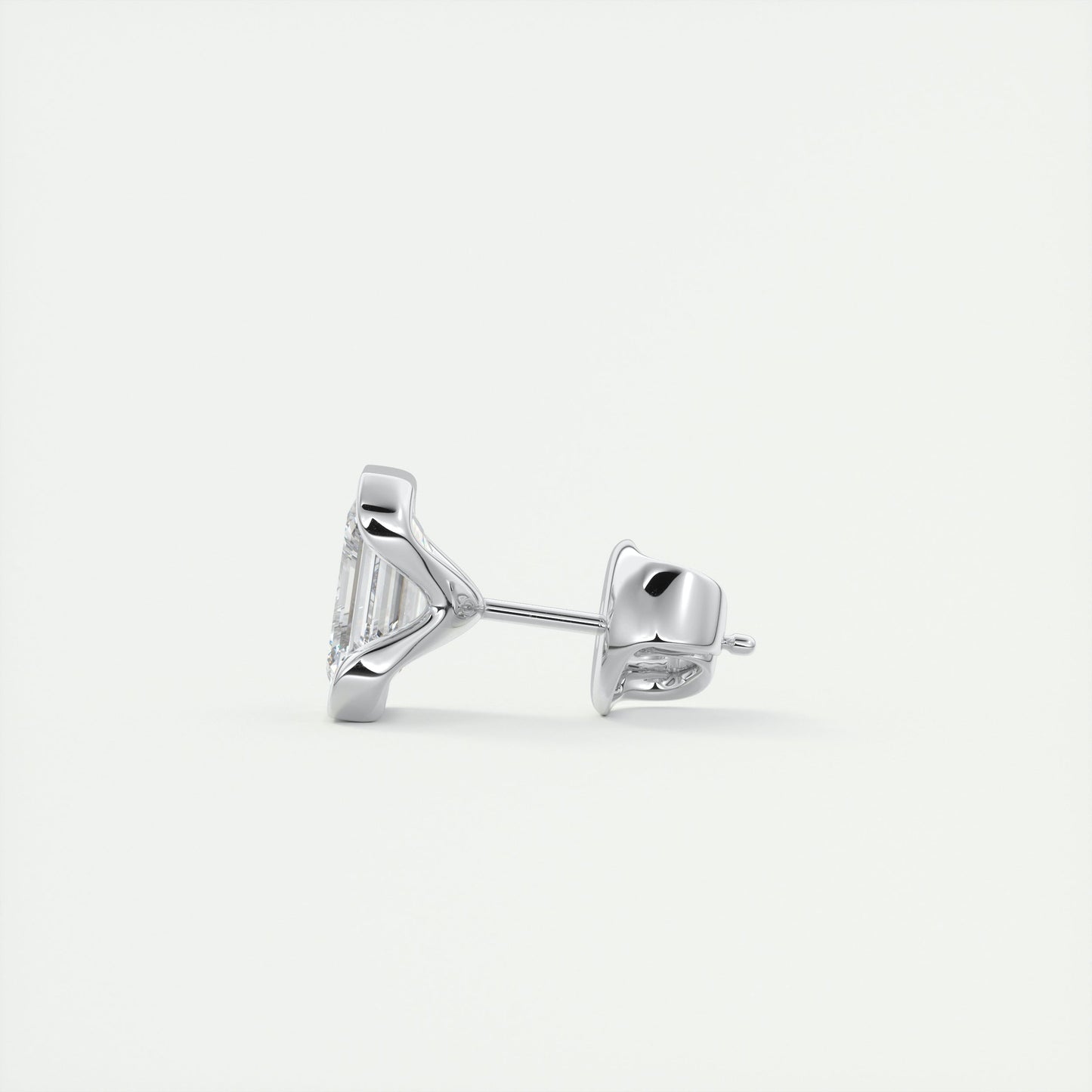 1.0 Carat Emerald-Cut Lab Grown Diamond Solitaire Earrings 4