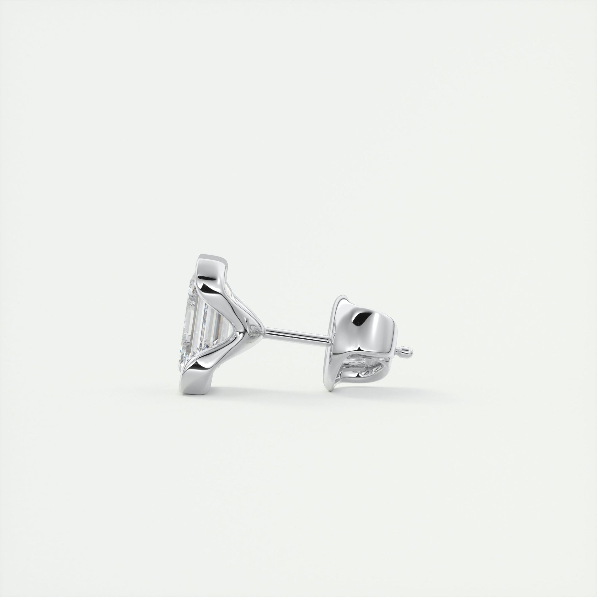 1.0 Carat Emerald-Cut Lab Grown Diamond Solitaire Earrings 4