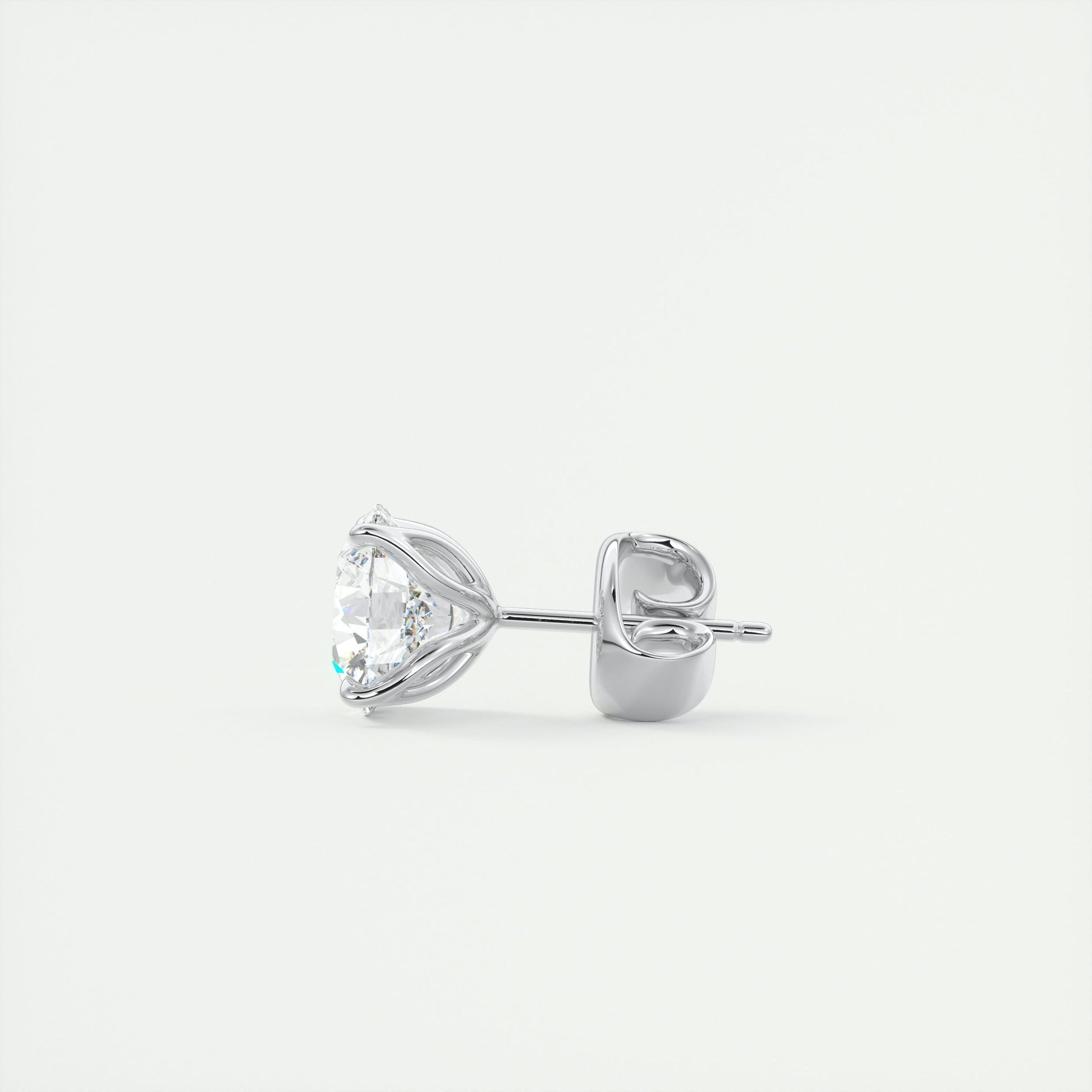 1.0 TCW Round Lab Grown Diamond Solitaire Studs 4