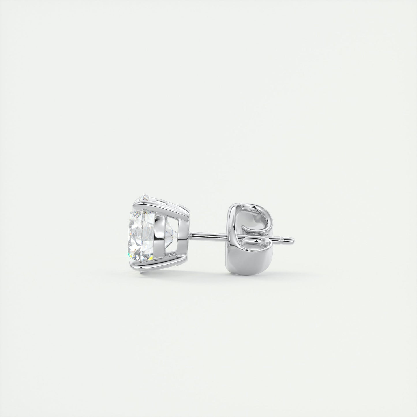 1.0 TCW Round Lab Grown Diamond Solitaire Stud Earrings 3
