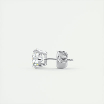 1.0 TCW Round Lab Grown Diamond Solitaire Stud Earrings 3