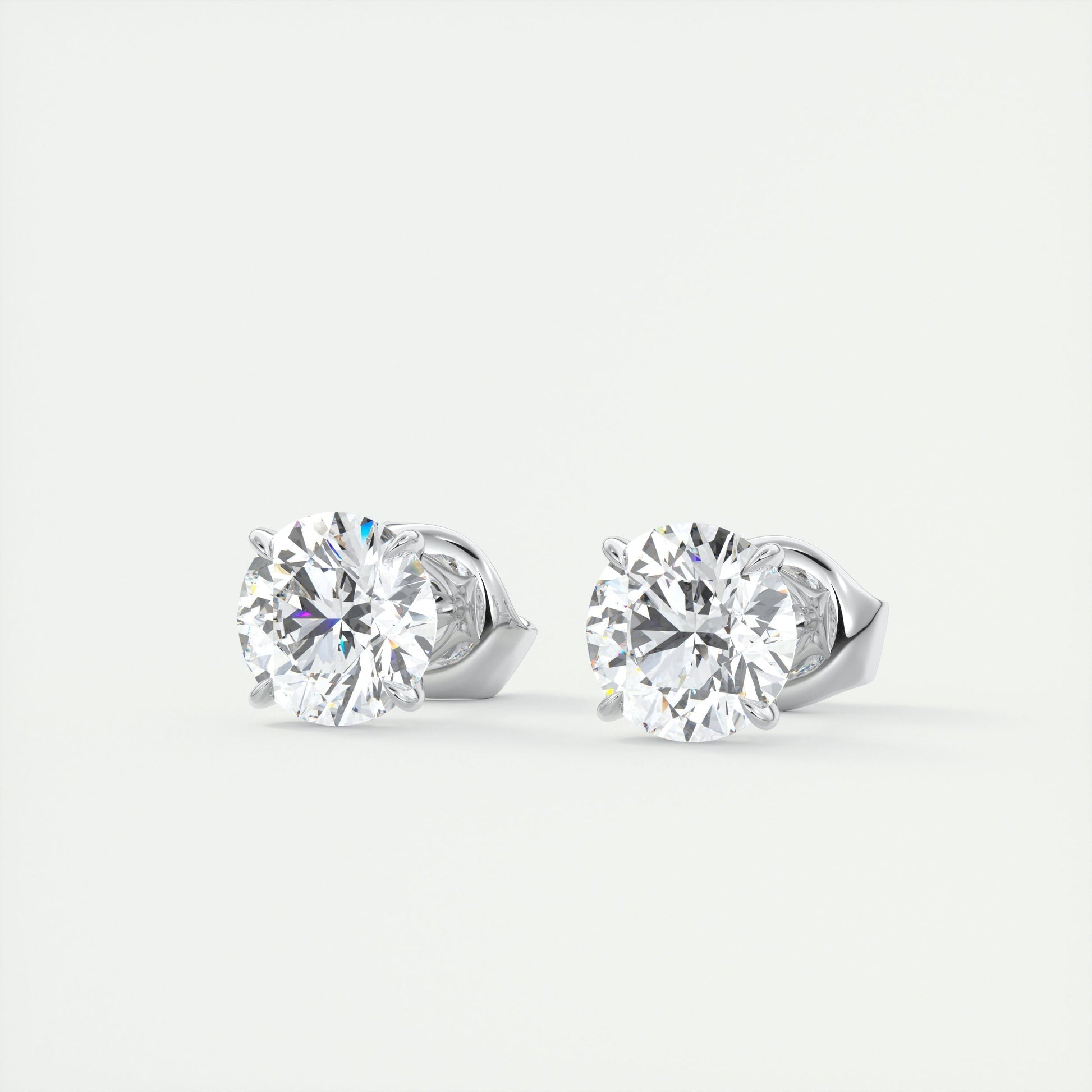 1.0 TCW Round Lab Grown Diamond Solitaire Studs 1