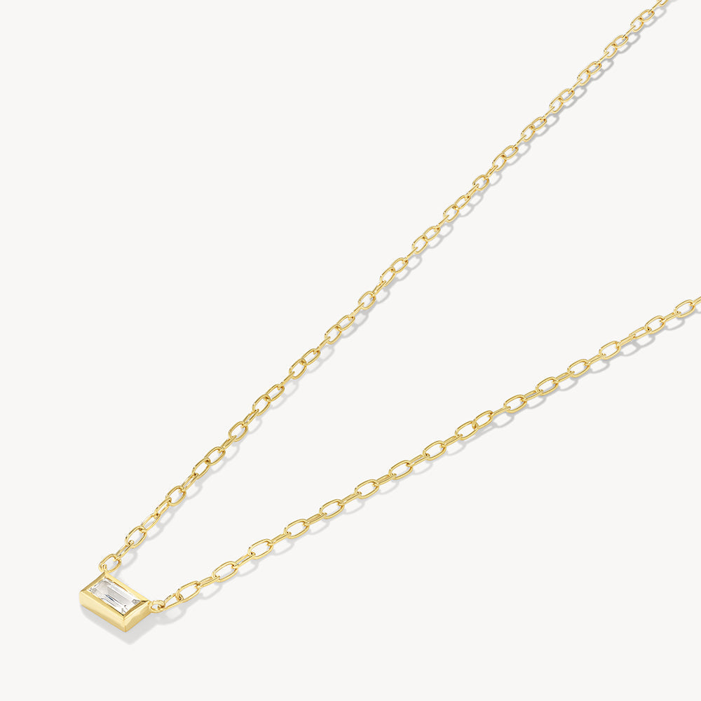 Elegant 0.27 TCW Baguette Lab Grown Diamond Bezel Necklace 6