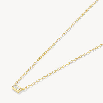 Elegant 0.27 TCW Baguette Lab Grown Diamond Bezel Necklace 6