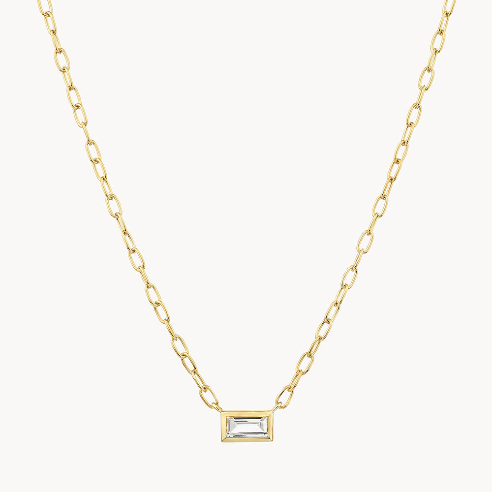 Elegant 0.27 TCW Baguette Lab Grown Diamond Bezel Necklace 4