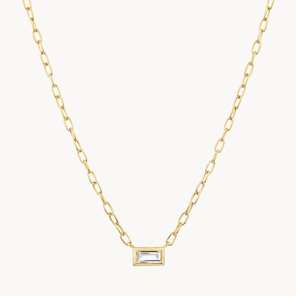 Elegant 0.27 TCW Baguette Lab Grown Diamond Bezel Necklace