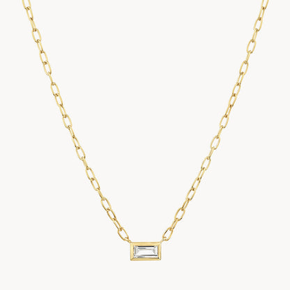 Elegant 0.27 TCW Baguette Lab Grown Diamond Bezel Necklace 4