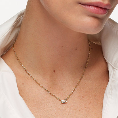 Elegant 0.27 TCW Baguette Lab Grown Diamond Bezel Necklace 3