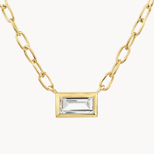 Elegant 0.27 TCW Baguette Lab Grown Diamond Bezel Necklace