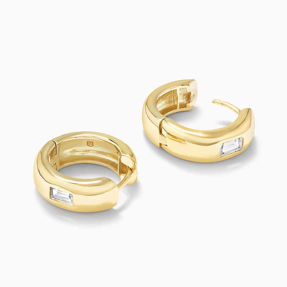 0.80 TCW Baguette Lab Grown Diamond Hoop Earrings 4