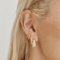 Load image into Gallery viewer, 1.0 TCW Baguette Lab Grown Diamond Huggie Earrings in Gold
