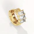 Load image into Gallery viewer, Elegant 0.11 TCW Baguette Lab Grown Diamond Gold Hoop Earrings
