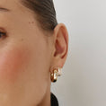 Load image into Gallery viewer, Elegant 0.11 TCW Baguette Lab Grown Diamond Gold Hoop Earrings
