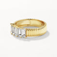 Load image into Gallery viewer, 0.11 TCW Baguette Lab Grown Diamond 5 Stone Gold Wedding Band
