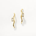 Load image into Gallery viewer, Elegant 0.70 TCW Baguette Lab Made Diamond Wave Earrings
