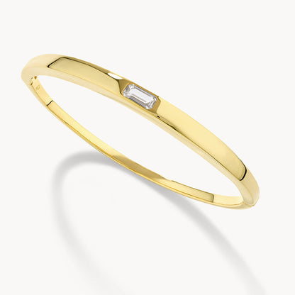 Radiant Elegance: 0.65 CT Baguette Lab Grown Diamond Bangle Bracelet 1