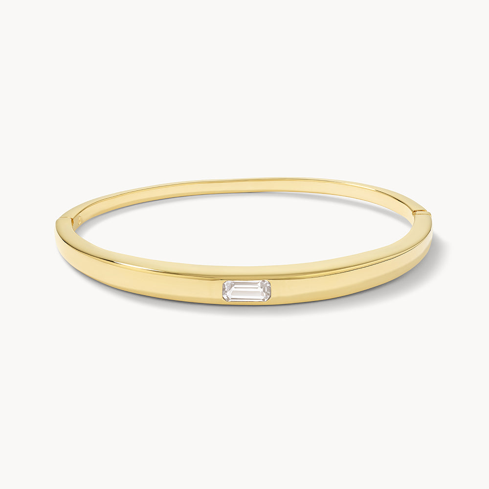 Radiant Elegance: 0.65 CT Baguette Lab Grown Diamond Bangle Bracelet 3
