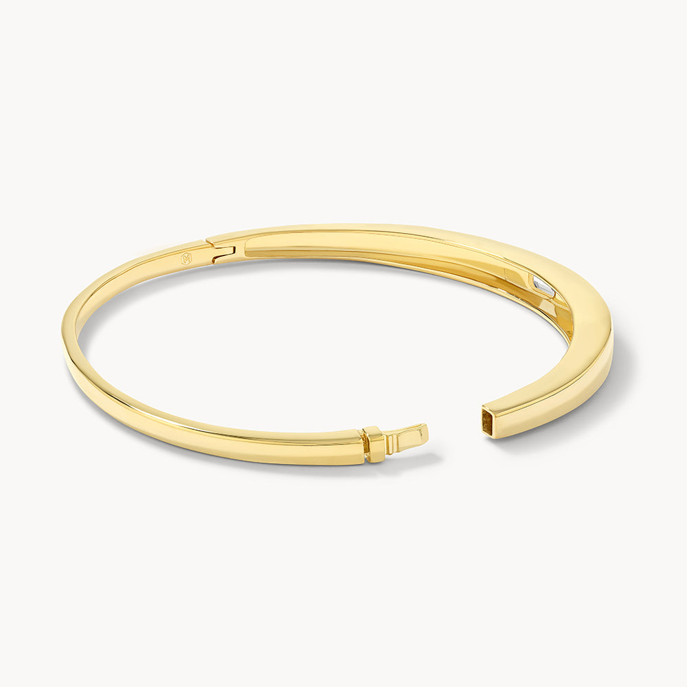 Radiant Elegance: 0.65 CT Baguette Lab Grown Diamond Bangle Bracelet 4