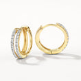 Load image into Gallery viewer, 1.0 TCW Round Lab Grown Diamond Hoop Earrings
