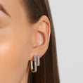 Load image into Gallery viewer, Radiant 0.42 TCW Round Lab Diamond Sleek Hoop Earrings
