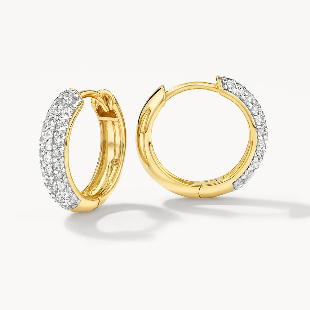 Elegant 0.70 TCW Round Lab Grown Diamond Hoop Earrings 1