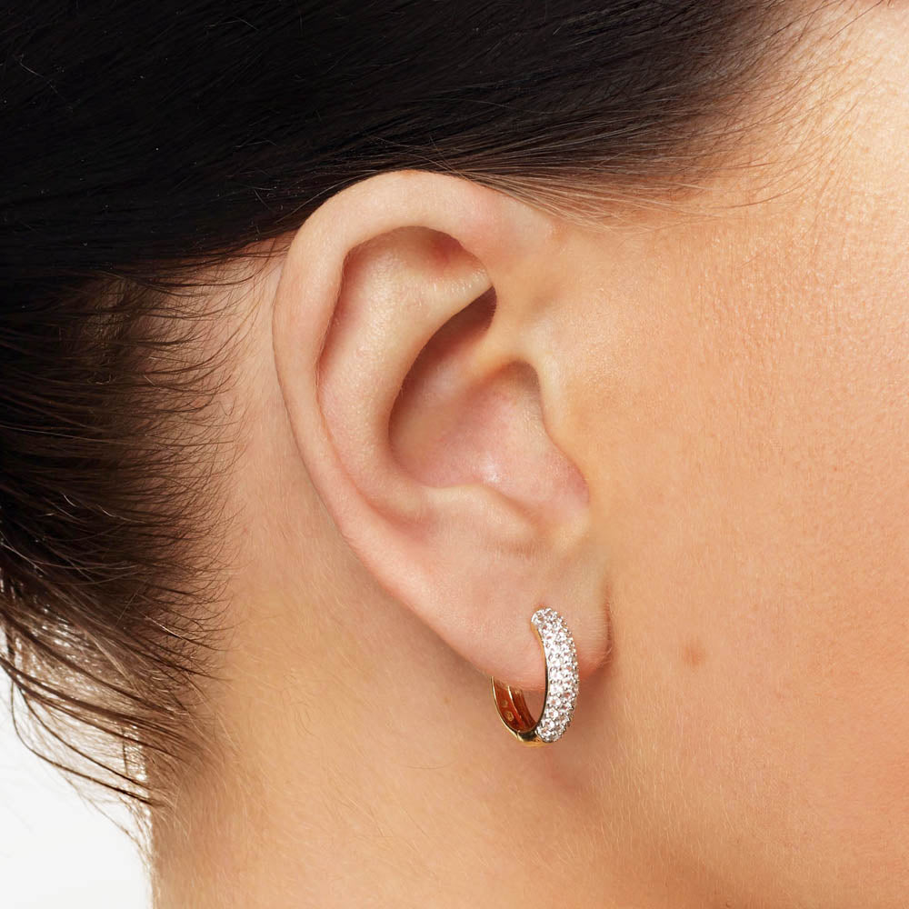 Elegant 0.70 TCW Round Lab Grown Diamond Hoop Earrings 7