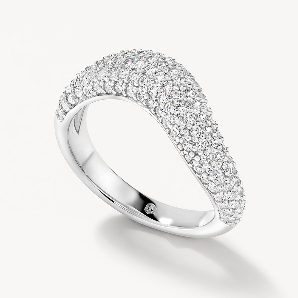 0.30 TCW Round Lab Grown Diamond Curve Wedding Band 5