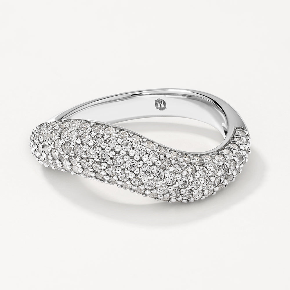 0.30 TCW Round Lab Grown Diamond Curve Wedding Band 1