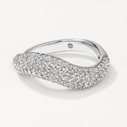 0.30 TCW Round Lab Grown Diamond Curve Wedding Band 1