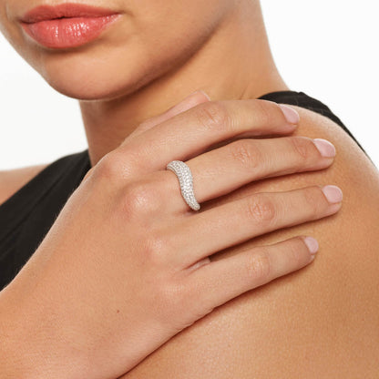 0.30 TCW Round Lab Grown Diamond Curve Wedding Band 6