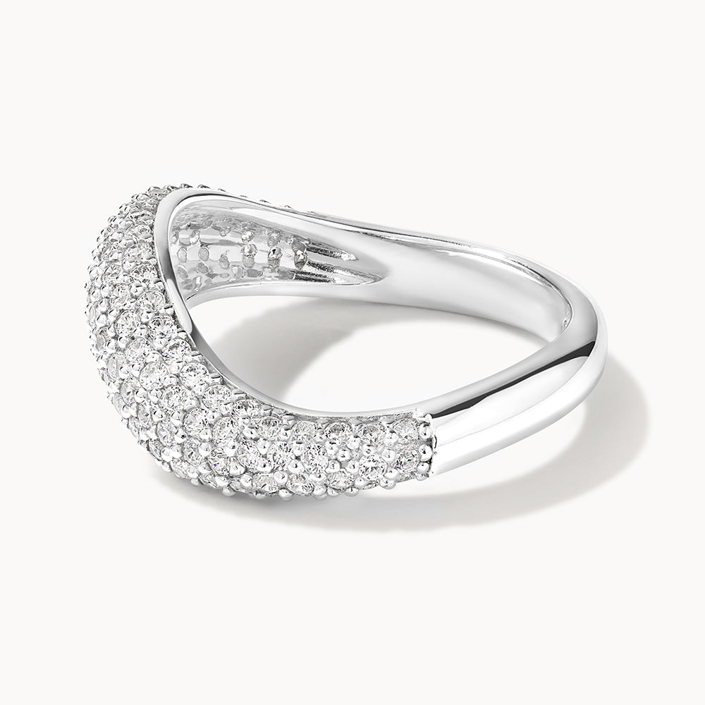 0.30 TCW Round Lab Grown Diamond Curve Wedding Band 4