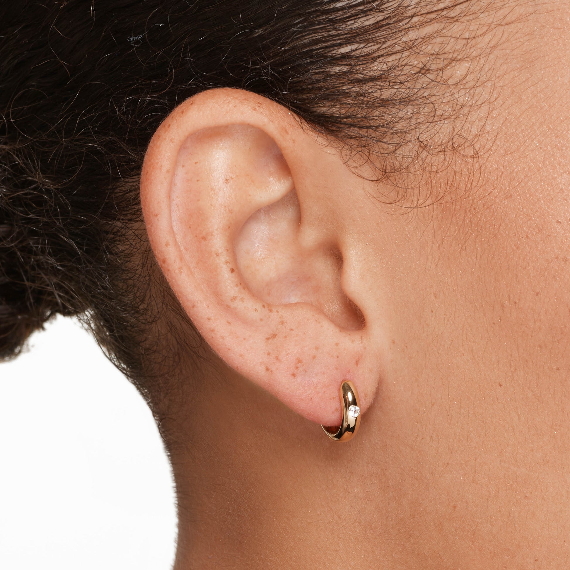 Elegant 0.12 TCW Round Lab Grown Diamond Hoop Earrings 3
