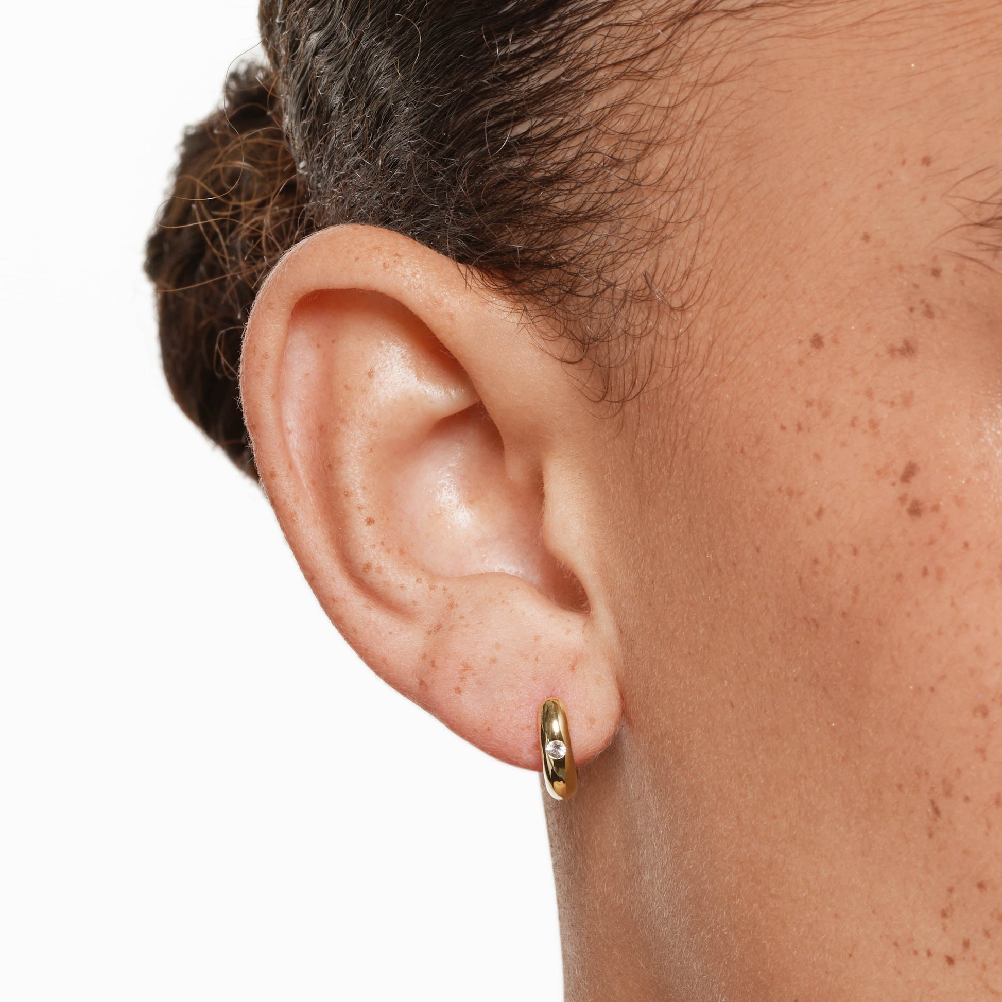 Elegant 0.12 TCW Round Lab Grown Diamond Hoop Earrings 5