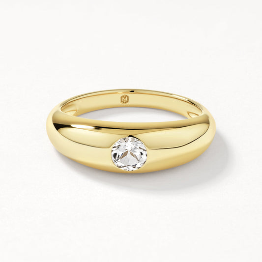 Radiant 0.47 CT Round Lab-Grown Diamond Solitaire Gold Wedding Band