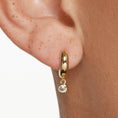 Load image into Gallery viewer, 0.44 TCW Round Lab Grown Diamond Gold Hoop Earrings
