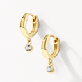 Load image into Gallery viewer, 0.44 TCW Round Lab Grown Diamond Gold Hoop Earrings
