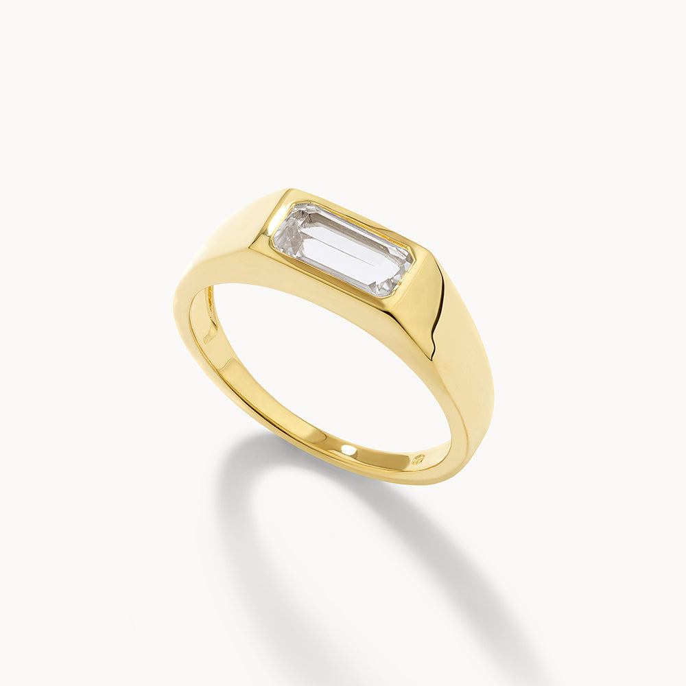 Elegant 0.40 TCW Baguette Lab Grown Diamond Signet Wedding Band 3