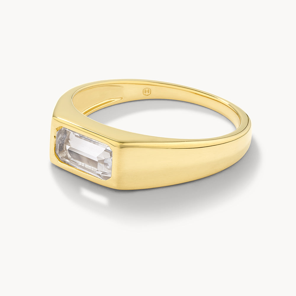 Elegant 0.40 TCW Baguette Lab Grown Diamond Signet Wedding Band 5