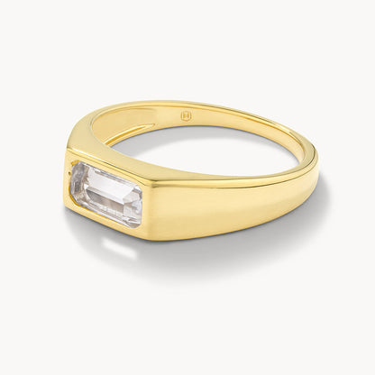 Elegant 0.40 TCW Baguette Lab Grown Diamond Signet Wedding Band 5