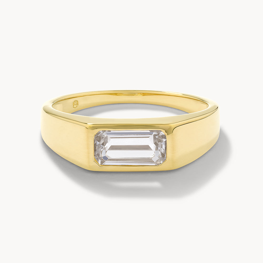 Elegant 0.40 TCW Baguette Lab Grown Diamond Signet Wedding Band 1
