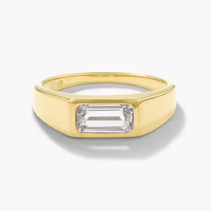 Elegant 0.40 TCW Baguette Lab Grown Diamond Signet Wedding Band 1