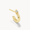 Load image into Gallery viewer, 0.73 TCW Round Lab Grown Diamond Gold Hoop Earrings
