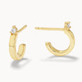 Load image into Gallery viewer, 0.73 TCW Round Lab Grown Diamond Gold Hoop Earrings
