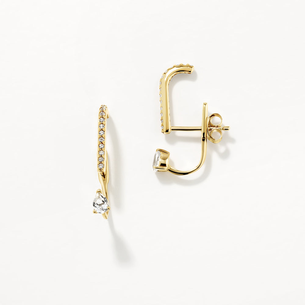 Elegant 0.50 Carat Round & Pear Lab-Grown Diamond Hoops 1