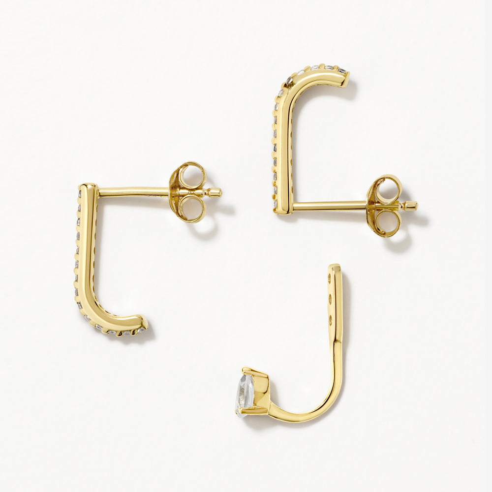 Elegant 0.50 Carat Round & Pear Lab-Grown Diamond Hoops 3