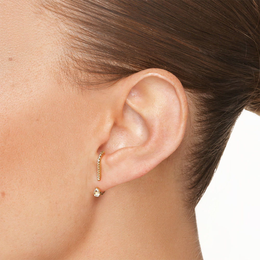 Elegant 0.50 Carat Round & Pear Lab-Grown Diamond Hoops 2