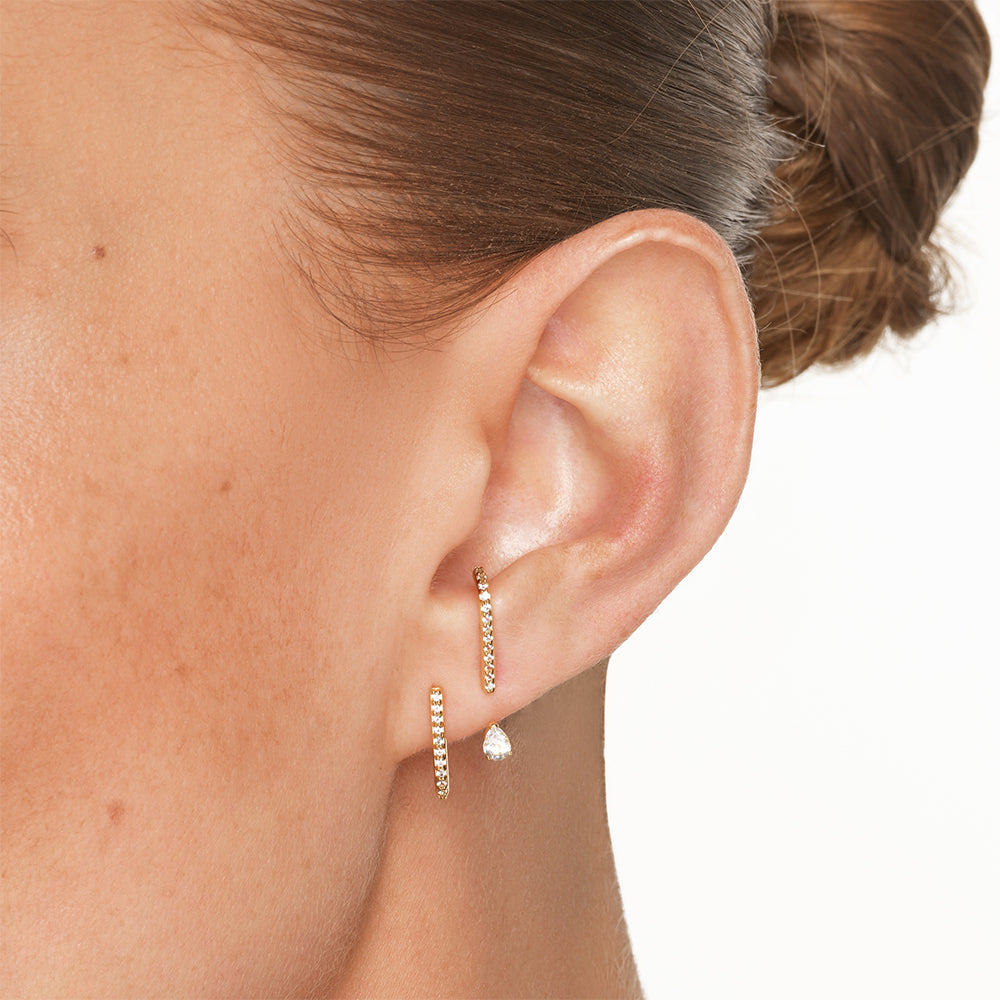 Elegant 0.50 Carat Round & Pear Lab-Grown Diamond Hoops