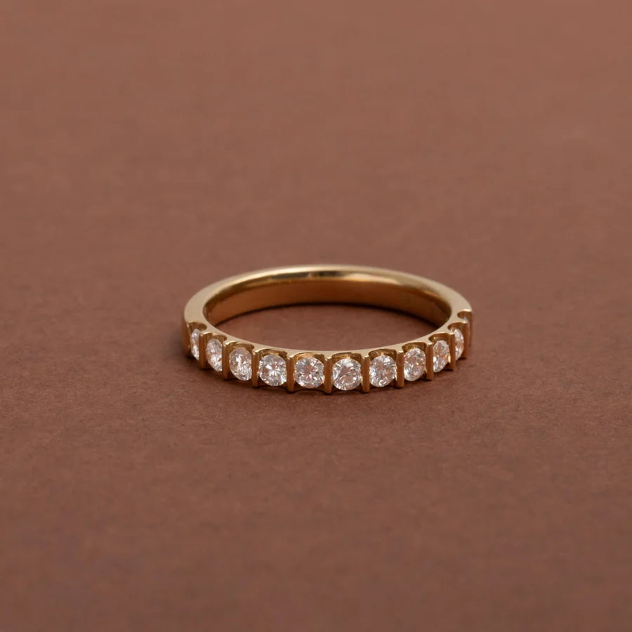 Curved- 0.25 CT Marquise Lab Grown Diamond Wedding Band